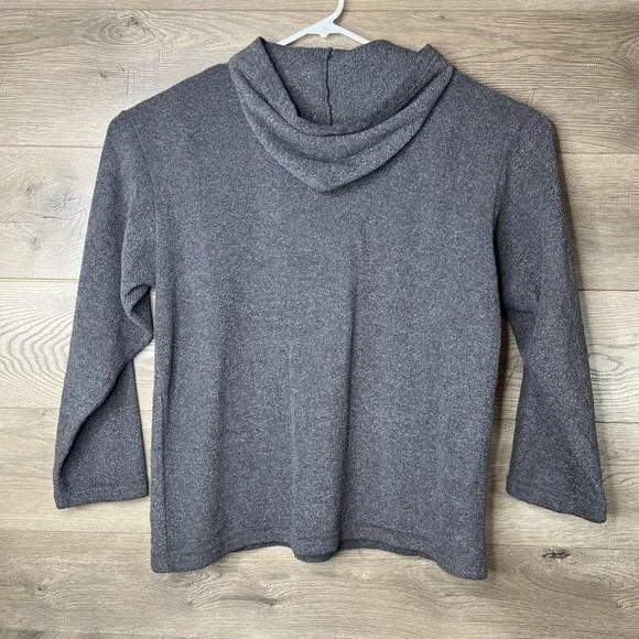 Wooden Dog Terry Sweatshirt Mens Med Grey Terrycloth Hoodie Pullover Sweatshirt - Picture 7 of 14